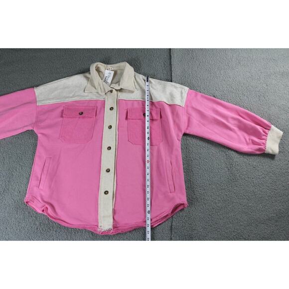 New Anthropologie  POL Jacket Womens Small Pink Color Raw Hem Long Sleeve - Picture 5 of 9